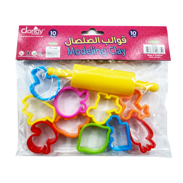 طقم 10 قوالب صلصال مع فرادة DANDY M10R