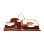 طقم مكتب جلد 8 قطع بني DANDY W1064