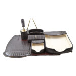 طقم مكتب جلد 8 قطع بني غامق DANDY W1044