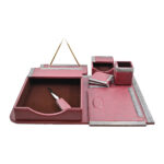 طقم مكتب جلد 8 قطع بني DANDY W1022